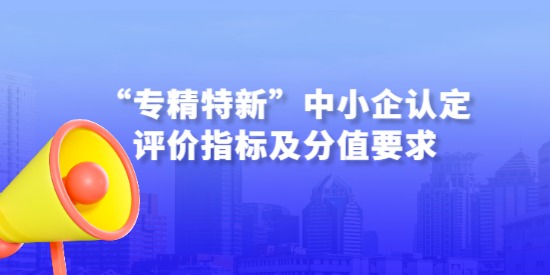 專精特新中小企認定評價指標及分值要求,