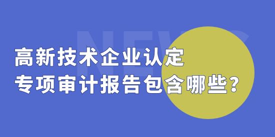 高新技術(shù)企業(yè)認(rèn)定中，專項審計報告包括哪些？收費標(biāo)準(zhǔn)怎么算？