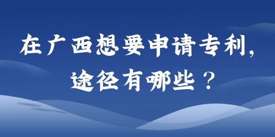 在廣西想要申請專利，途徑有哪些？